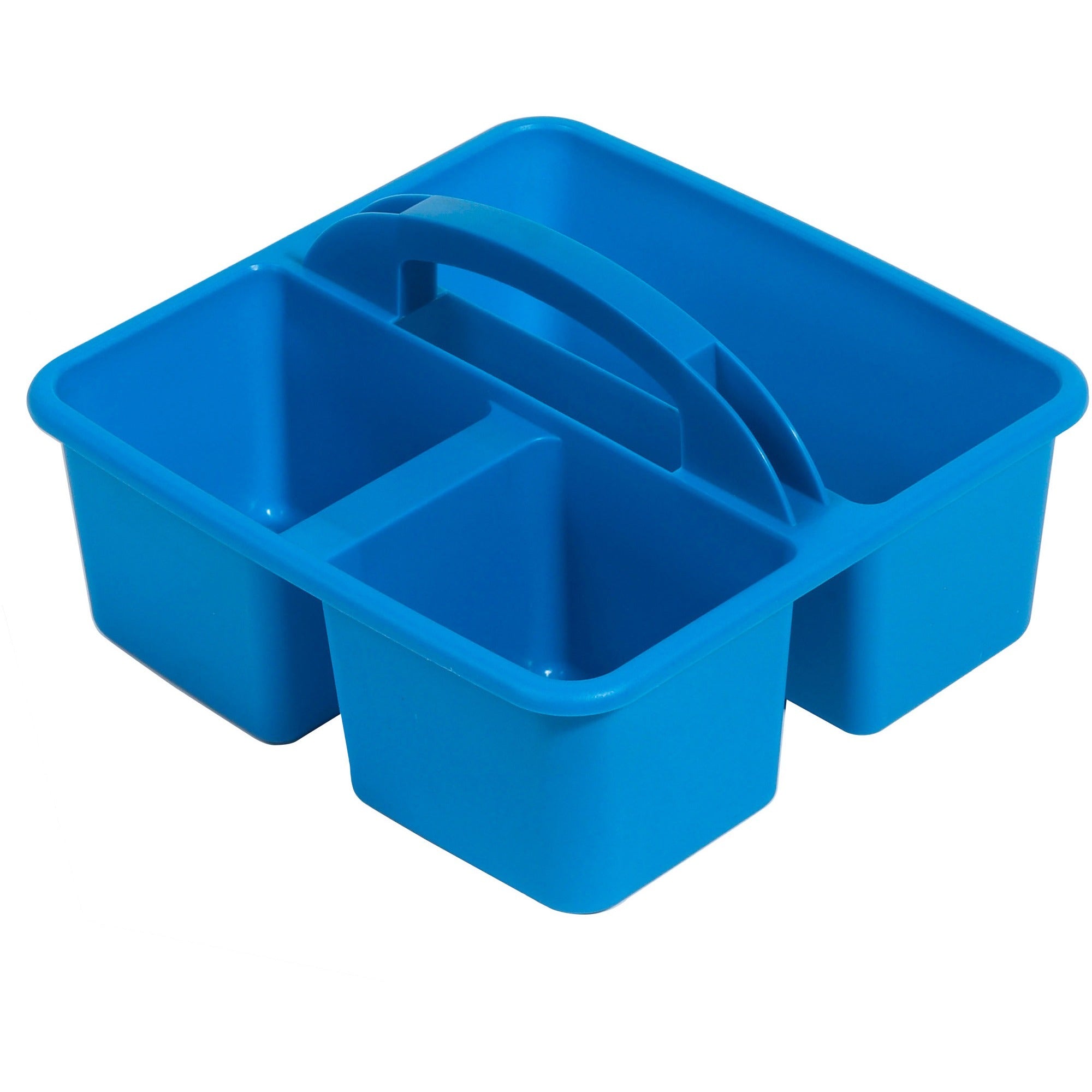 Deflecto Antimicrobial Kids Storage Caddy - 3 Compartment(s) - 5.34" Height x 9.37" Width x 9.32" Depth - Antimicrobial, Lightweight, Portable, Mold Resistant, Mildew Resistant, Durable, Washable, Stackable - Blue - Polypropylene - 1 Each