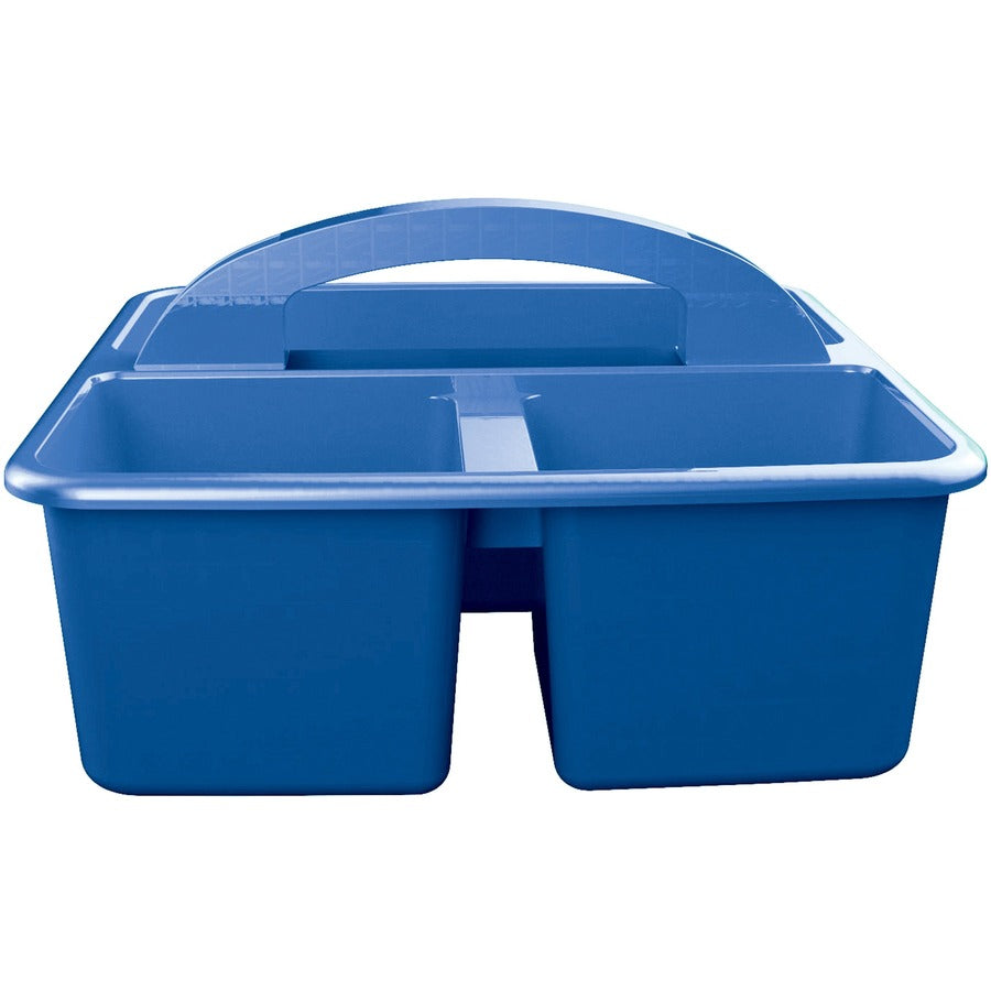 Deflecto Antimicrobial Kids Storage Caddy - 3 Compartment(s) - 5.34" Height x 9.37" Width x 9.32" Depth - Antimicrobial, Lightweight, Portable, Mold Resistant, Mildew Resistant, Durable, Washable, Stackable - Blue - Polypropylene - 1 Each