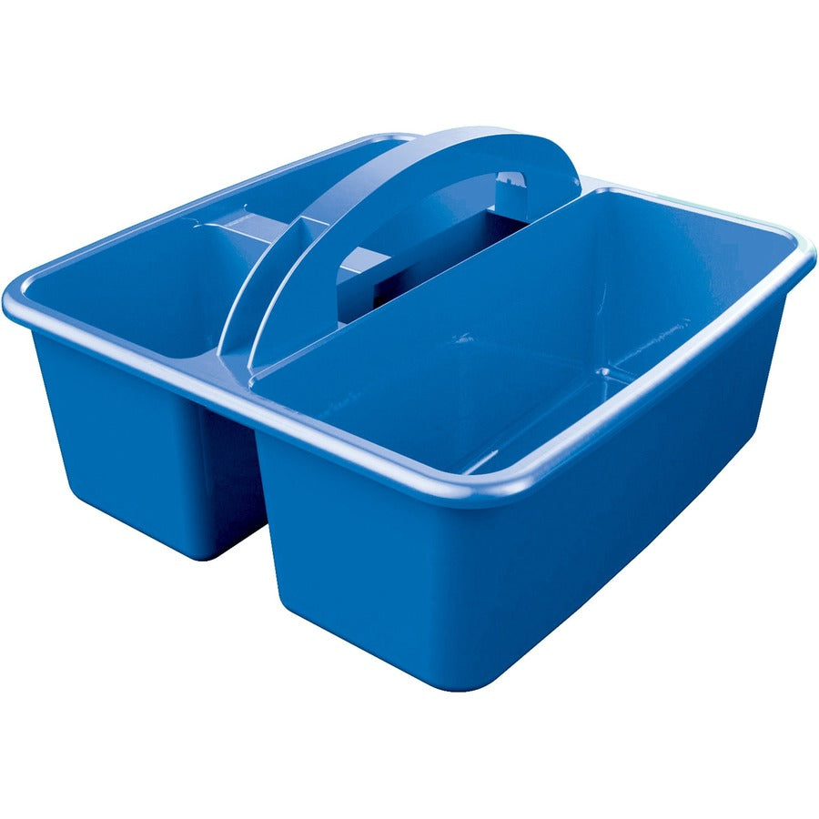 Deflecto Antimicrobial Kids Storage Caddy - 3 Compartment(s) - 5.34" Height x 9.37" Width x 9.32" Depth - Antimicrobial, Lightweight, Portable, Mold Resistant, Mildew Resistant, Durable, Washable, Stackable - Blue - Polypropylene - 1 Each