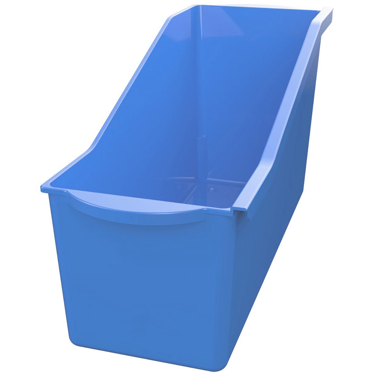 Deflecto Antimicrobial Kids Book Bin - 7.35" Height x 14.20" Width x 5.34" Depth - Antimicrobial, Lightweight, Portable, Mold Resistant, Mildew Resistant, Stackable, Handle - Blue - Polypropylene - 1 Each
