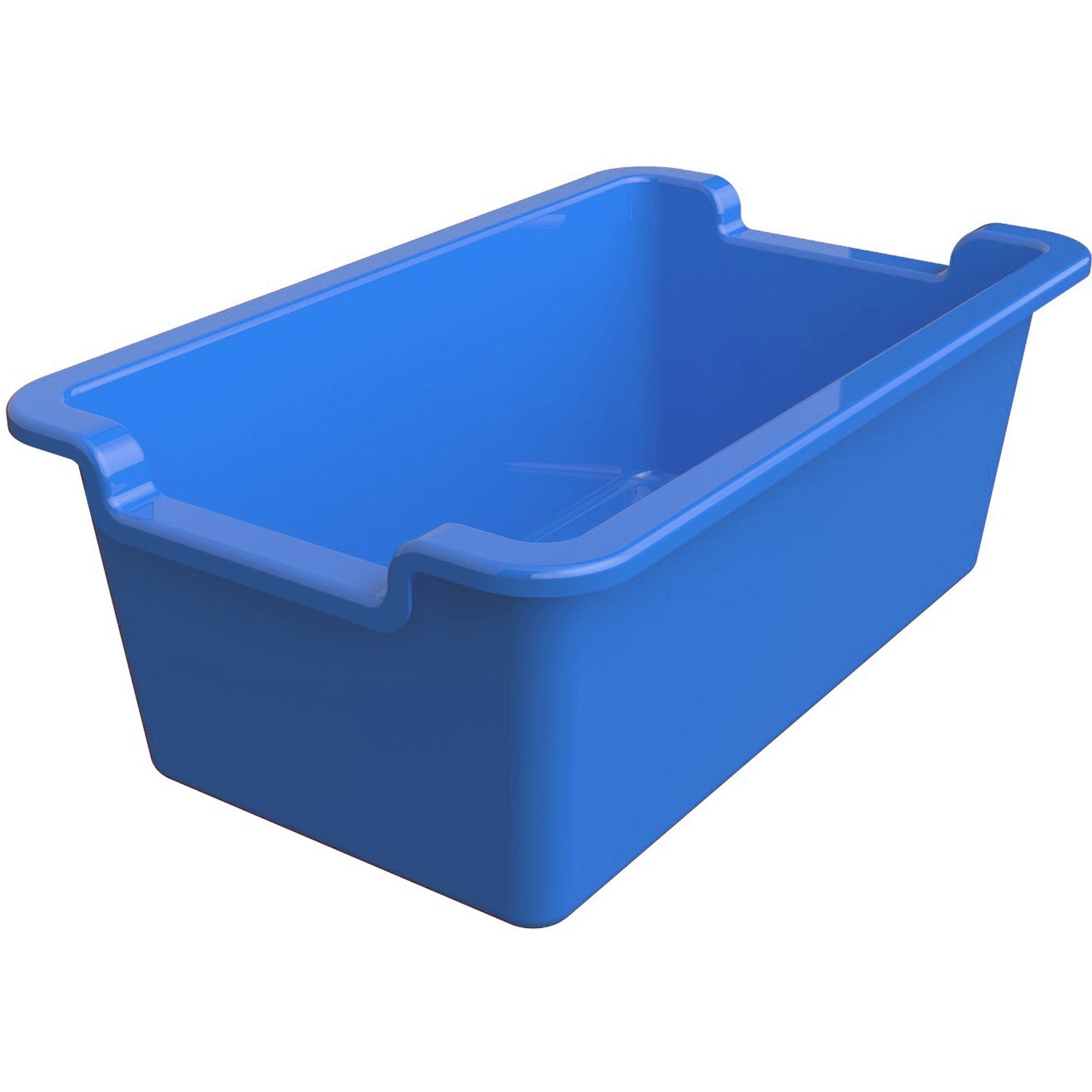 Deflecto Antimicrobial Rectangular Storage Bin - 5.06" Height x 13.24" Width x 8.05" Depth - Antimicrobial, Lightweight, Mold Resistant, Mildew Resistant, Handle, Portable, Stackable - Blue - Polypropylene - 1 Each