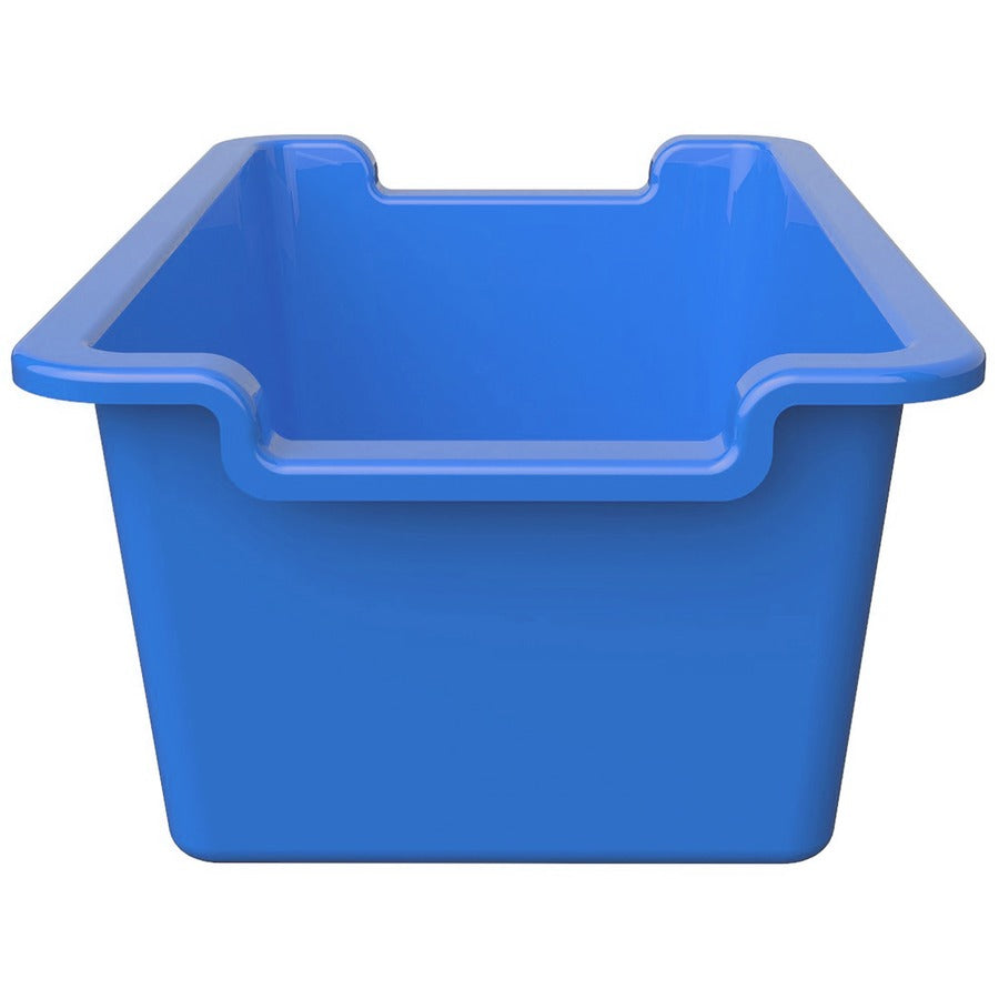 Deflecto Antimicrobial Rectangular Storage Bin - 5.06" Height x 13.24" Width x 8.05" Depth - Antimicrobial, Lightweight, Mold Resistant, Mildew Resistant, Handle, Portable, Stackable - Blue - Polypropylene - 1 Each