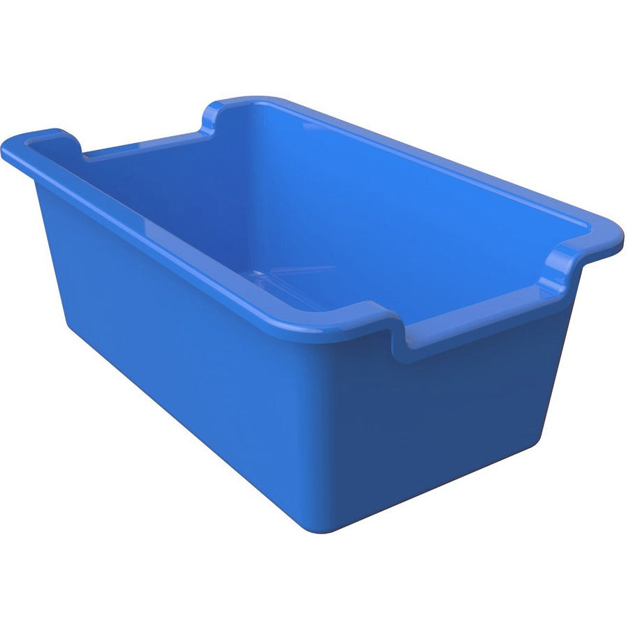 Deflecto Antimicrobial Rectangular Storage Bin - 5.06" Height x 13.24" Width x 8.05" Depth - Antimicrobial, Lightweight, Mold Resistant, Mildew Resistant, Handle, Portable, Stackable - Blue - Polypropylene - 1 Each