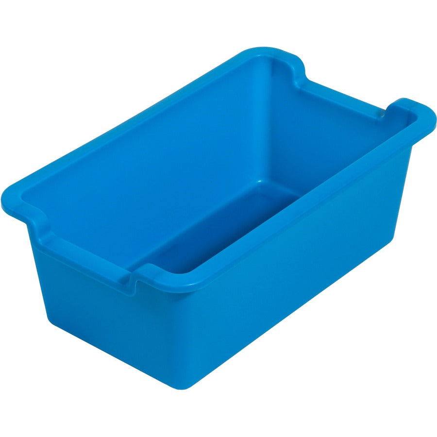 Deflecto Antimicrobial Rectangular Storage Bin - 5.06" Height x 13.24" Width x 8.05" Depth - Antimicrobial, Lightweight, Mold Resistant, Mildew Resistant, Handle, Portable, Stackable - Blue - Polypropylene - 1 Each