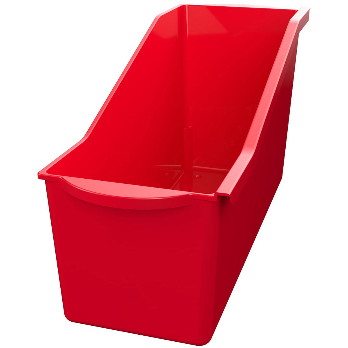 Deflecto Antimicrobial Kids Book Bin - 7.35" Height x 14.20" Width x 5.34" Depth - Antimicrobial, Lightweight, Portable, Mold Resistant, Mildew Resistant, Stackable, Handle - Red - Polypropylene - 1 Each