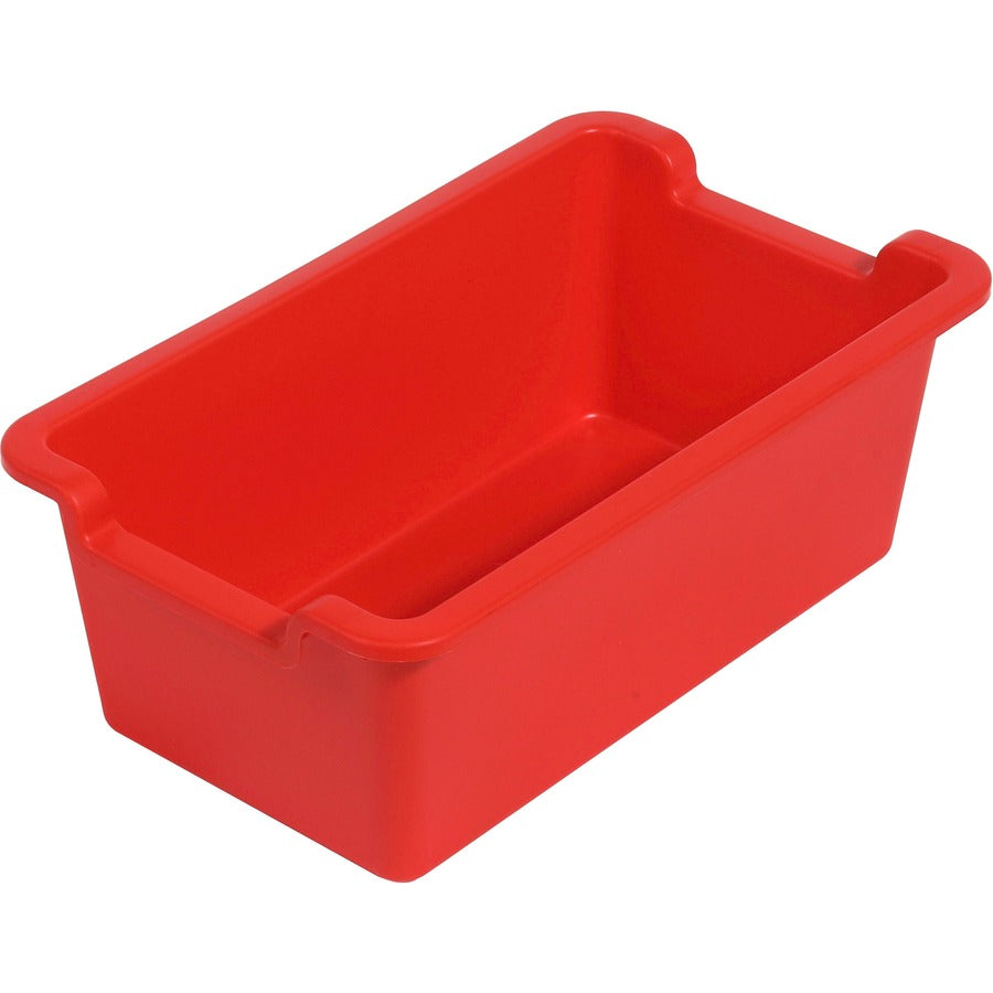 Deflecto Antimicrobial Rectangular Storage Bin - 5.06" Height x 13.24" Width x 8.05" Depth - Antimicrobial, Lightweight, Mold Resistant, Mildew Resistant, Handle, Portable, Stackable - Red - Polypropylene - 1 Each