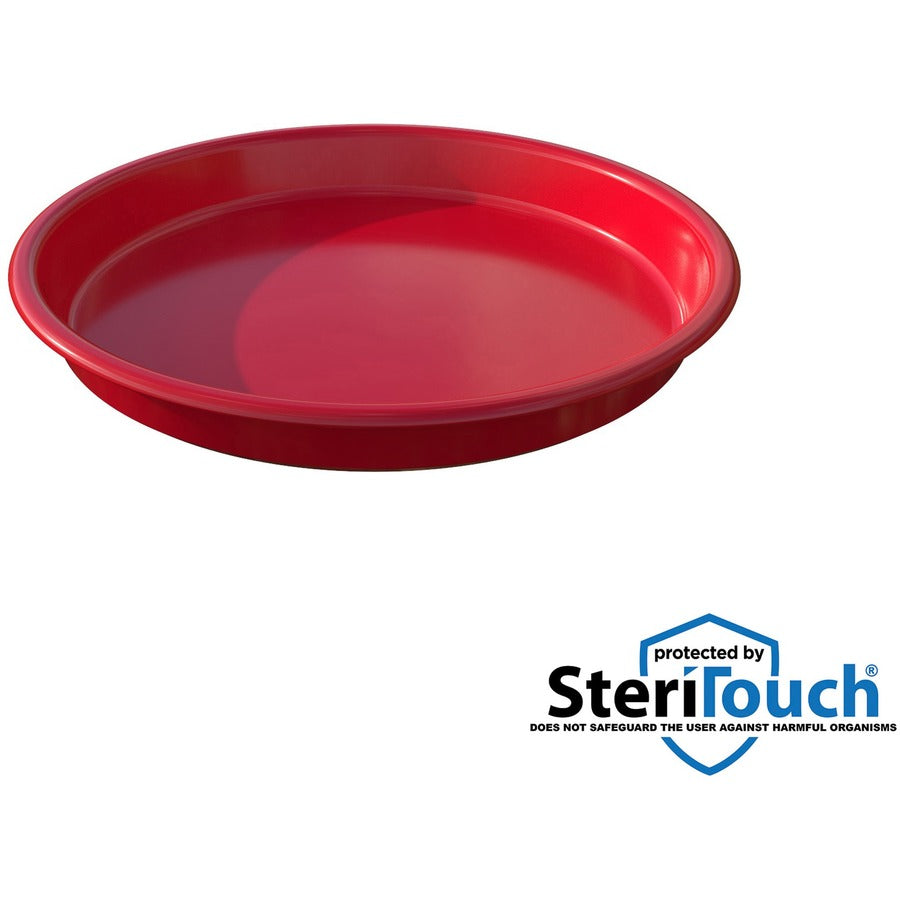 Deflecto Kids Antimicrobial Round Craft Tray - Accessories, Art, Craft - 1.61" Height x 13.07" Width x 13.07" Depth - Red - Polypropylene - 1 Each