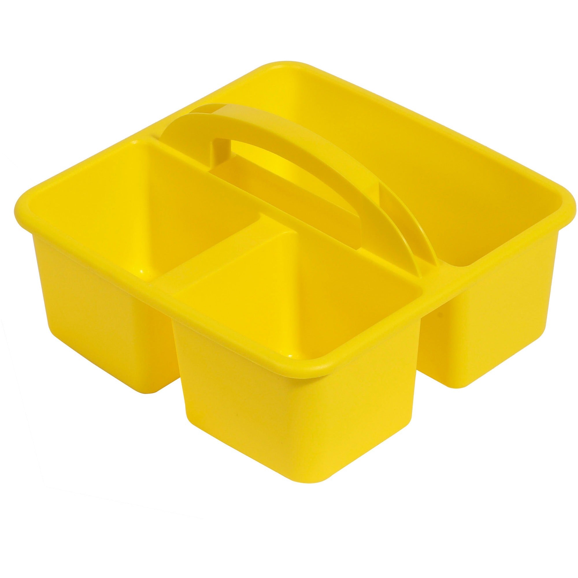 Deflecto Antimicrobial Kids Storage Caddy - 3 Compartment(s) - 5.34" Height x 9.37" Width x 9.32" Depth - Antimicrobial, Lightweight, Portable, Mold Resistant, Mildew Resistant, Durable, Washable, Stackable - Yellow - Polypropylene - 1 Each