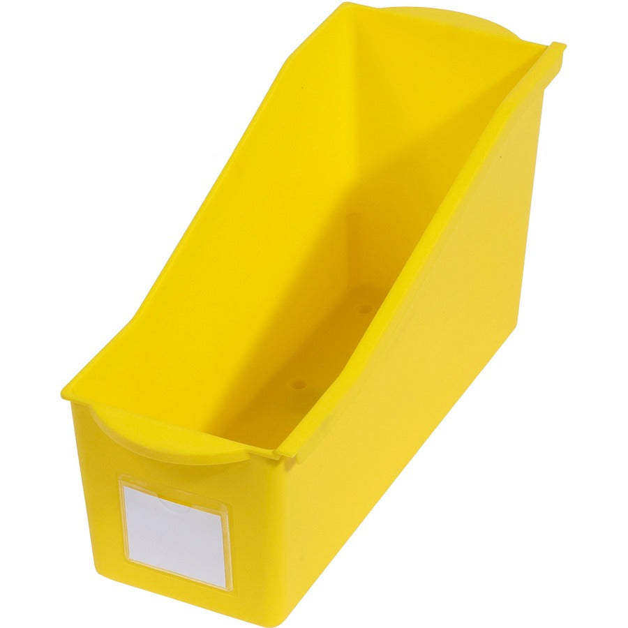 Deflecto Antimicrobial Kids Book Bin - 7.35" Height x 14.20" Width x 5.34" Depth - Antimicrobial, Lightweight, Portable, Mold Resistant, Mildew Resistant, Stackable, Handle - Yellow - Polypropylene - 1 Each