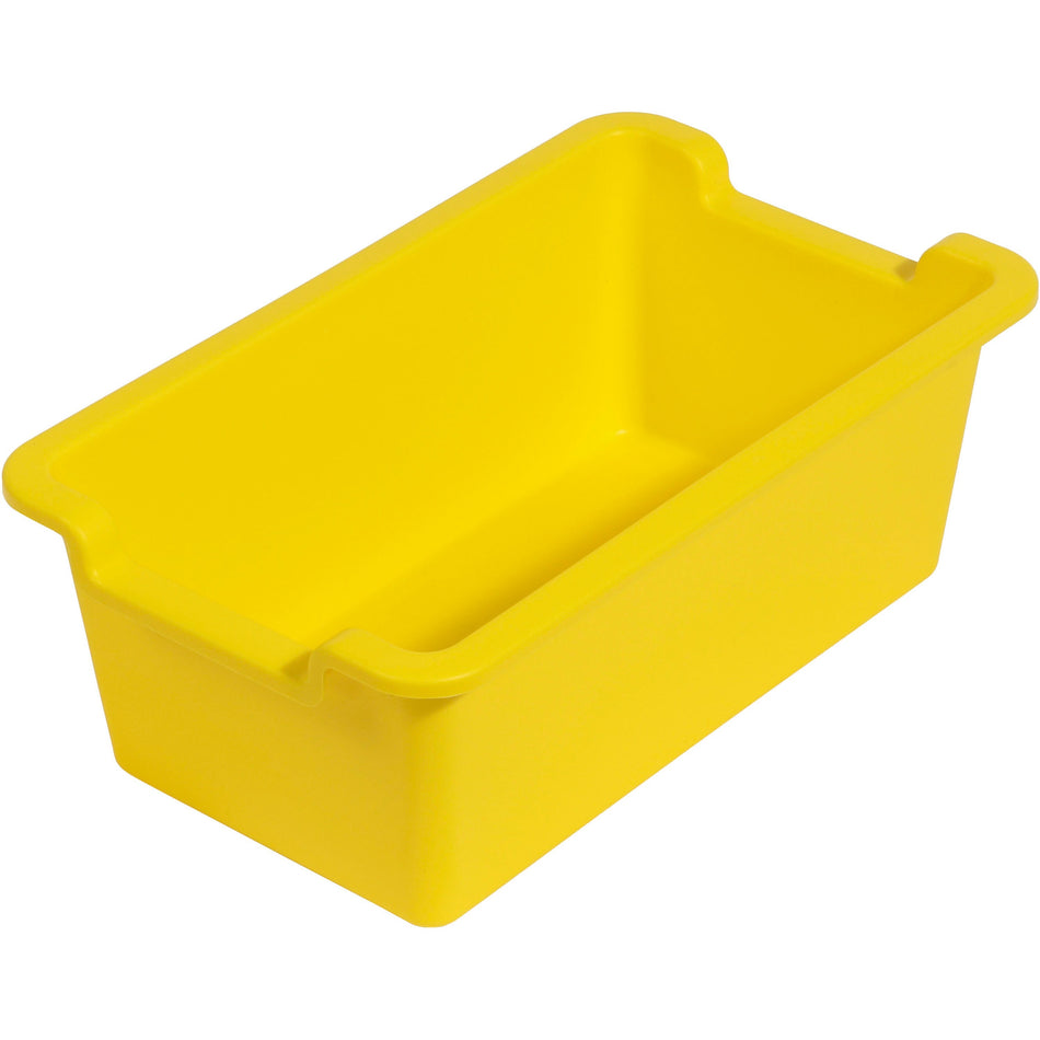 Deflecto Antimicrobial Rectangular Storage Bin - 5.06" Height x 13.24" Width x 8.05" Depth - Antimicrobial, Lightweight, Mold Resistant, Mildew Resistant, Handle, Portable, Stackable - Yellow - Polypropylene - 1 Each