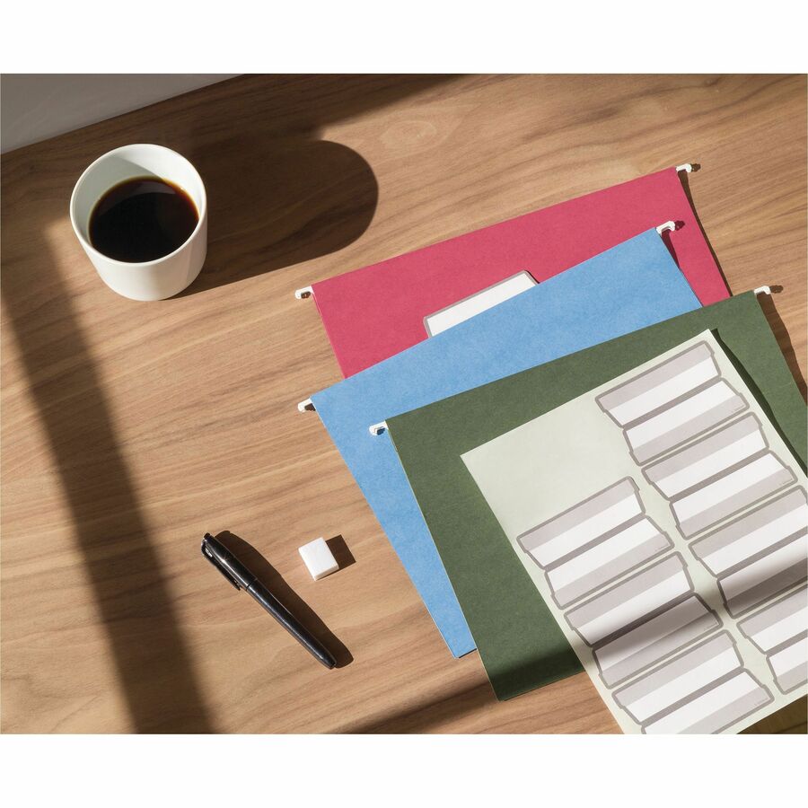 Smead 1/3 Tab Cut Letter Recycled Hanging Folder - 11 pt. - Paperboard - Adhesive Label, Write-on Label - 20 / Box
