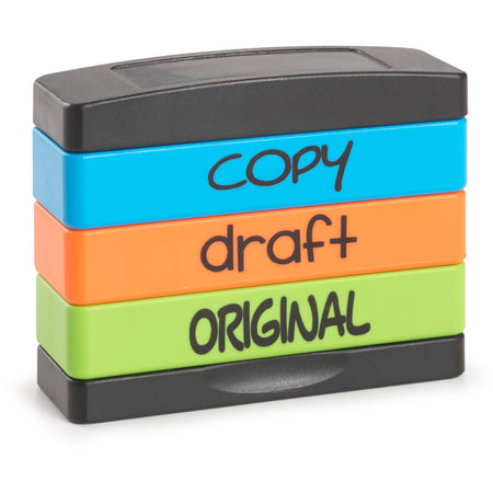 Trodat Stamp Kit - Message Stamp - COPY, DRAFT, ORIGINAL - 0.63" Impression Width x 1.81" Impression Length - 50000 Impression(s) - Assorted - 1 Each