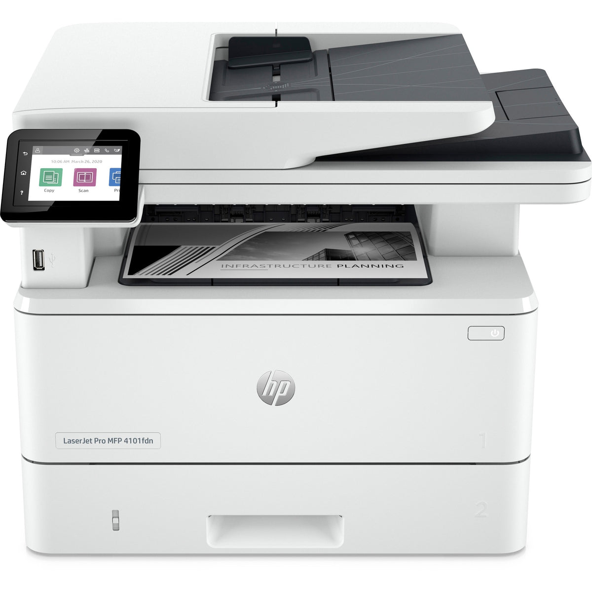 HP LaserJet Pro 4101fdne Laser Multifunction Printer - Monochrome - White - 2000