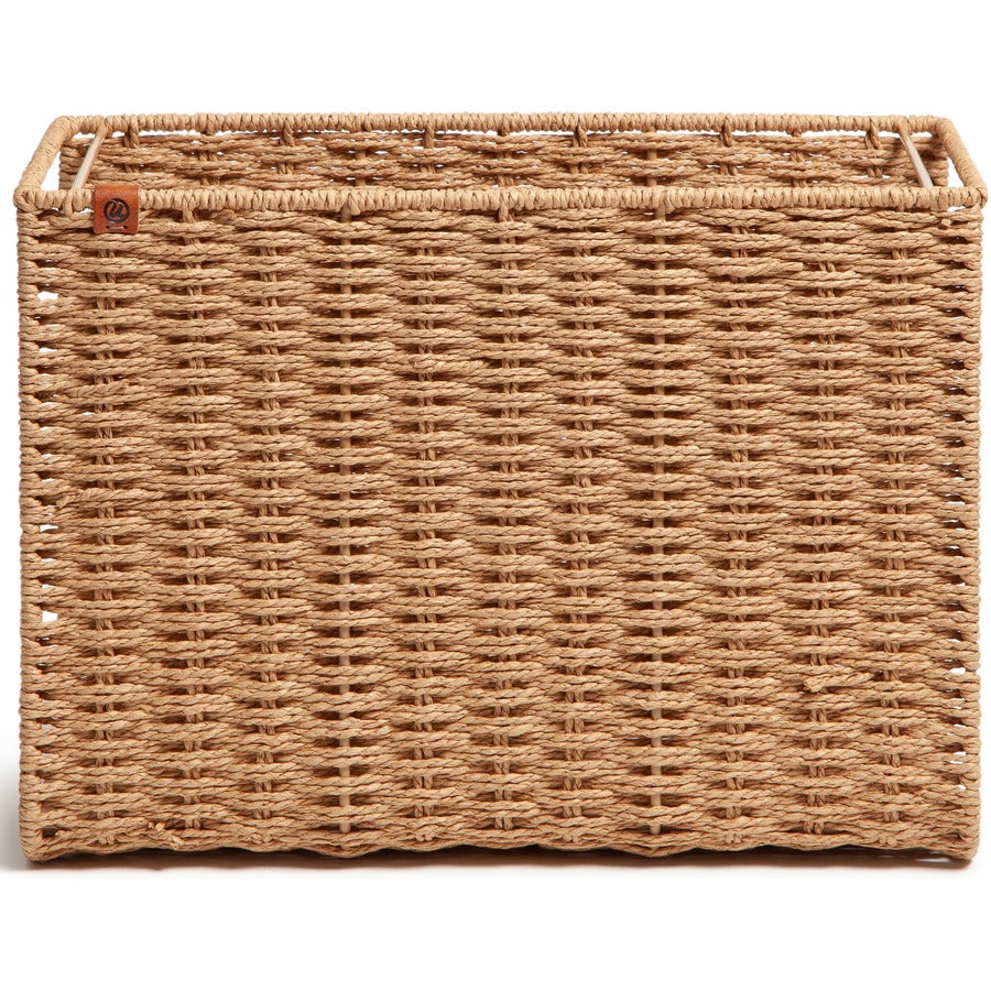 U Brands Woven File Basket - 10.20" Height x 13.80" Width x 7" Depth - Brown - 1 Each