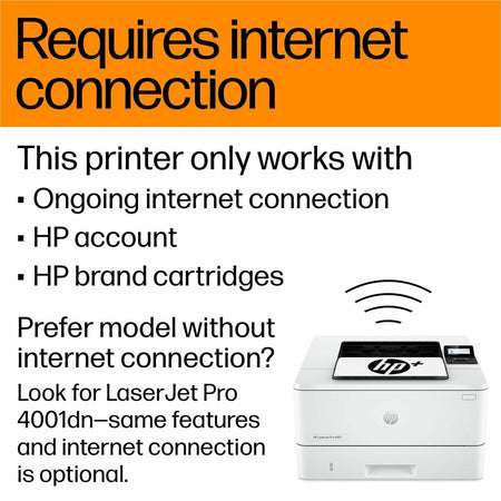 HP LaserJet Pro 4001dne Desktop Wired Laser Printer - Monochrome - Alternate-Image2