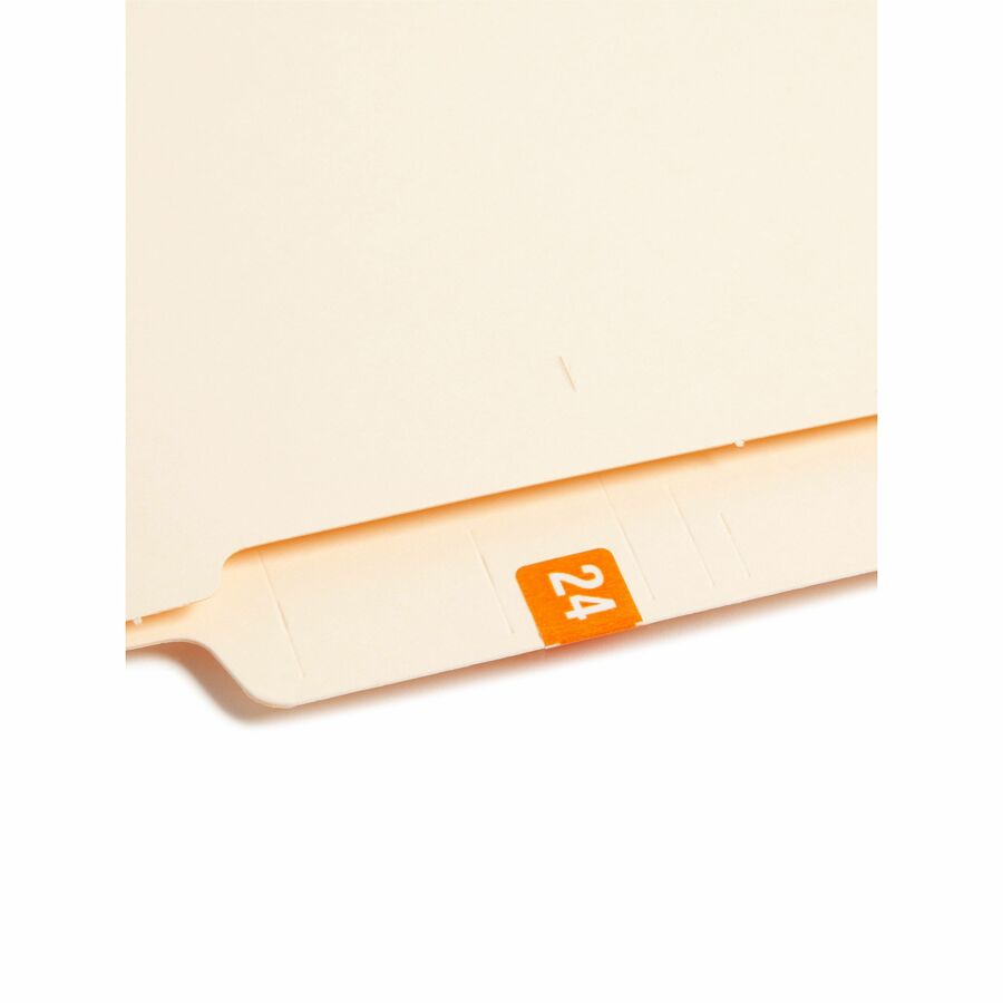 Smead ETS Color-Coded Year Labels - 1/2" Height x 1" Width - Rectangle - Orange - Laminated - 10 Total Sheets - 250 Total Label(s) - 250 / Pack