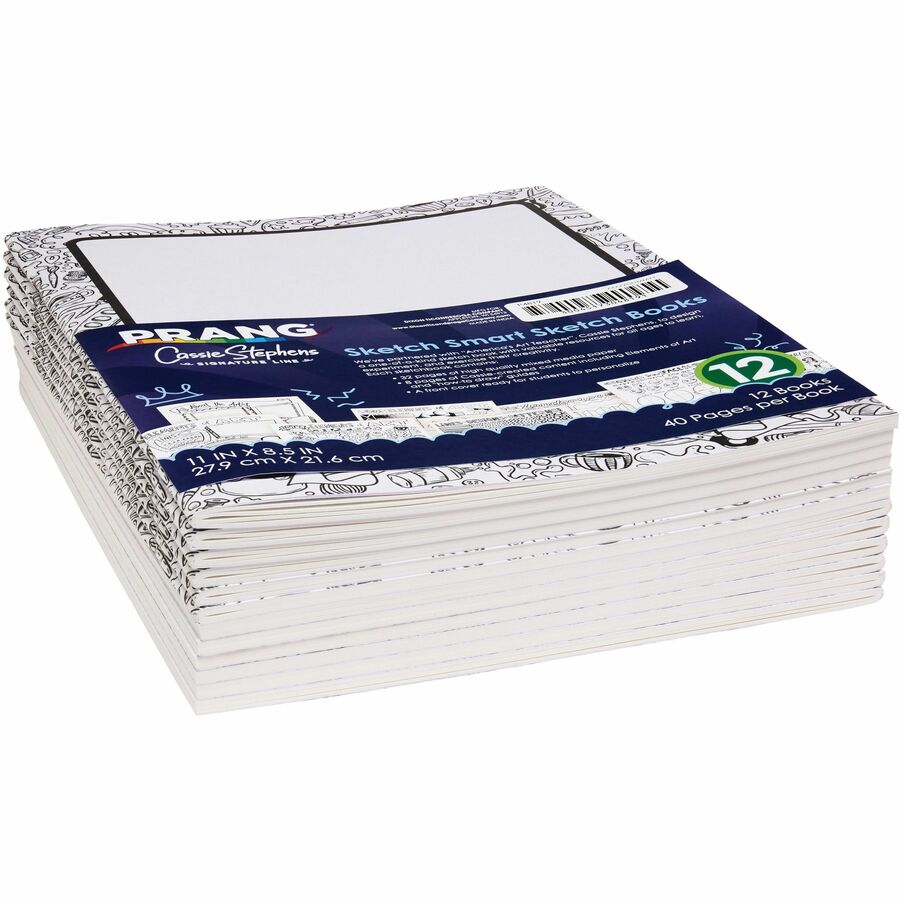 Prang Sketch Smart Sketch Book - 40 Sheets - Letter - 8 1/2" x 11" Sheet Size - White Paper - Acid-free Paper, Heavyweight Sheet - 1 Each
