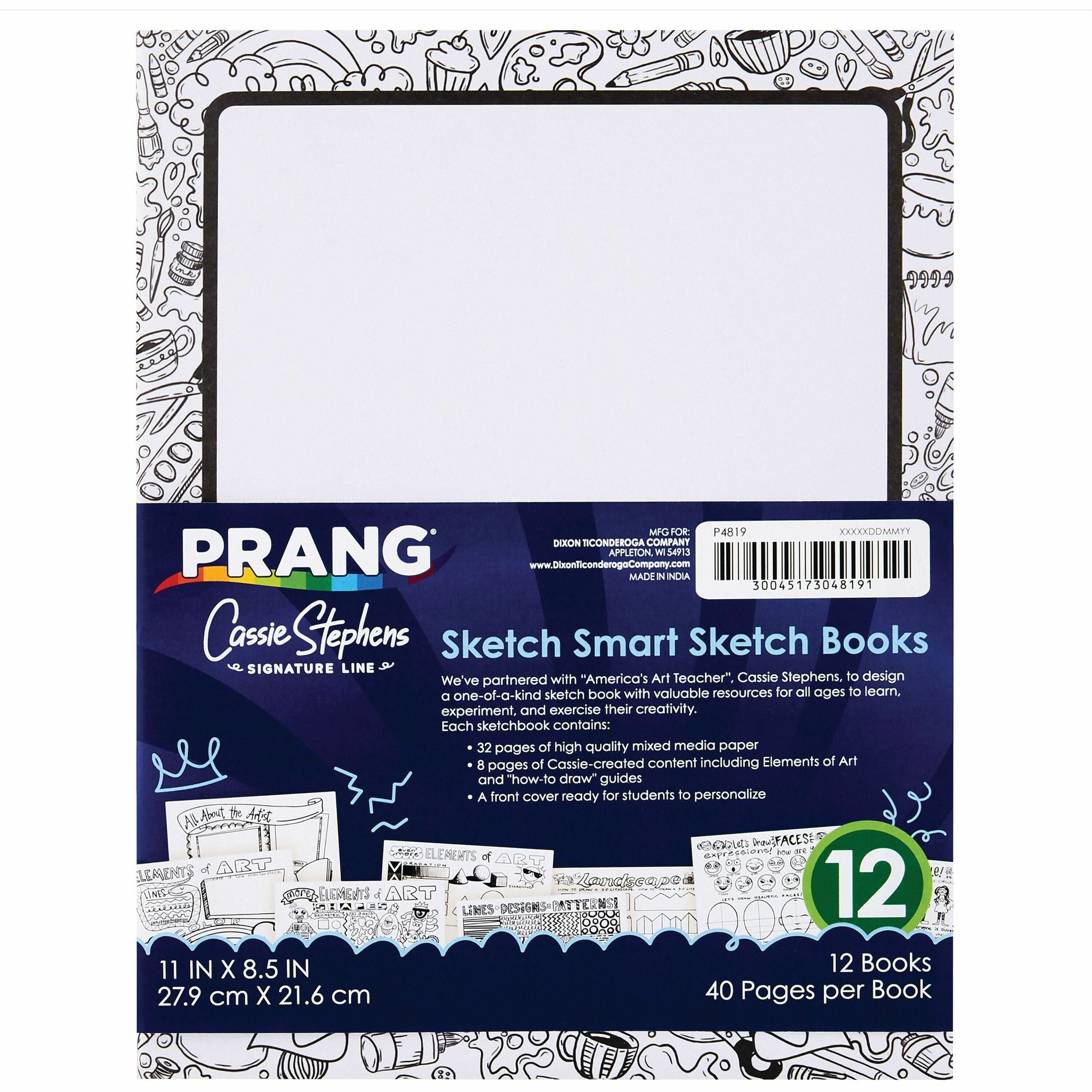 Prang Sketch Smart Sketch Book - 40 Sheets - Letter - 8 1/2" x 11" Sheet Size - White Paper - Acid-free Paper, Heavyweight Sheet - 1 Each