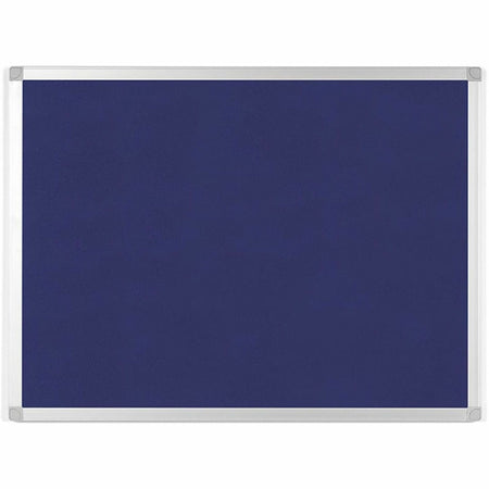 MasterVision Ayda Fabric Bulletin Board - 18" x 24" - 18" Board Height x 24" Board Width - Blue Felt, Fabric Surface - Self-healing, Durable, Resilient - Aluminum Frame - 1 Each