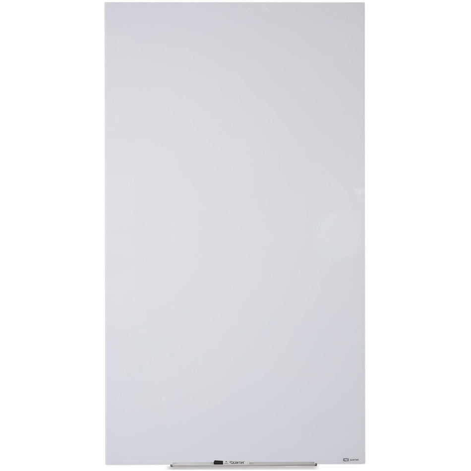 Quartet InvisaMount Vertical Glass Dry-Erase Board - 28x50 - 50" (4.2 ft) Width x 28" (2.3 ft) Height - White Glass Surface - Rectangle - Vertical - Magnetic - 1 Each