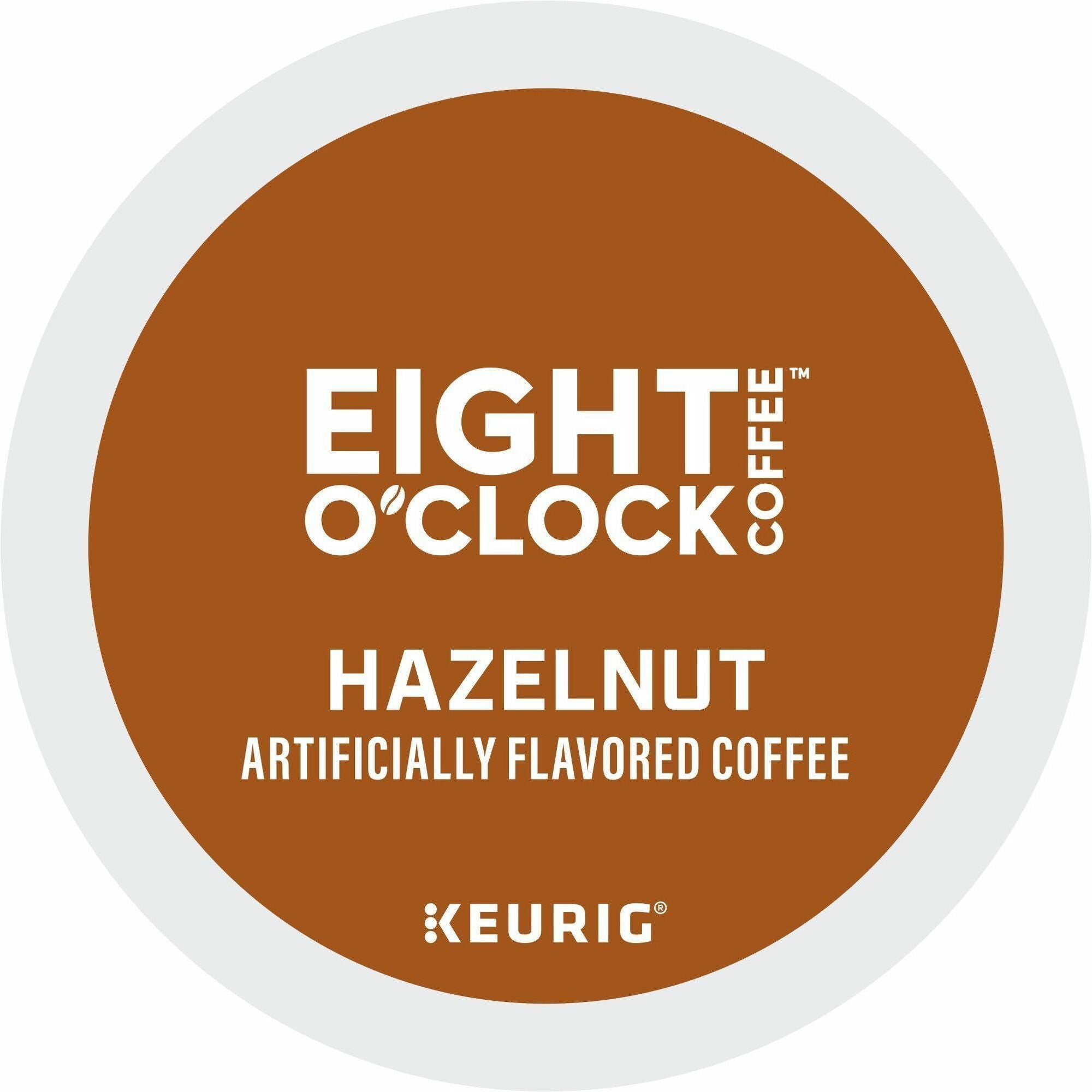 Eight O'Clock® K-Cup Hazelnut Coffee - Compatible with Keurig Brewer - Light/Medium - K-Cup - Hazelnut, Arabica - 24 / Box