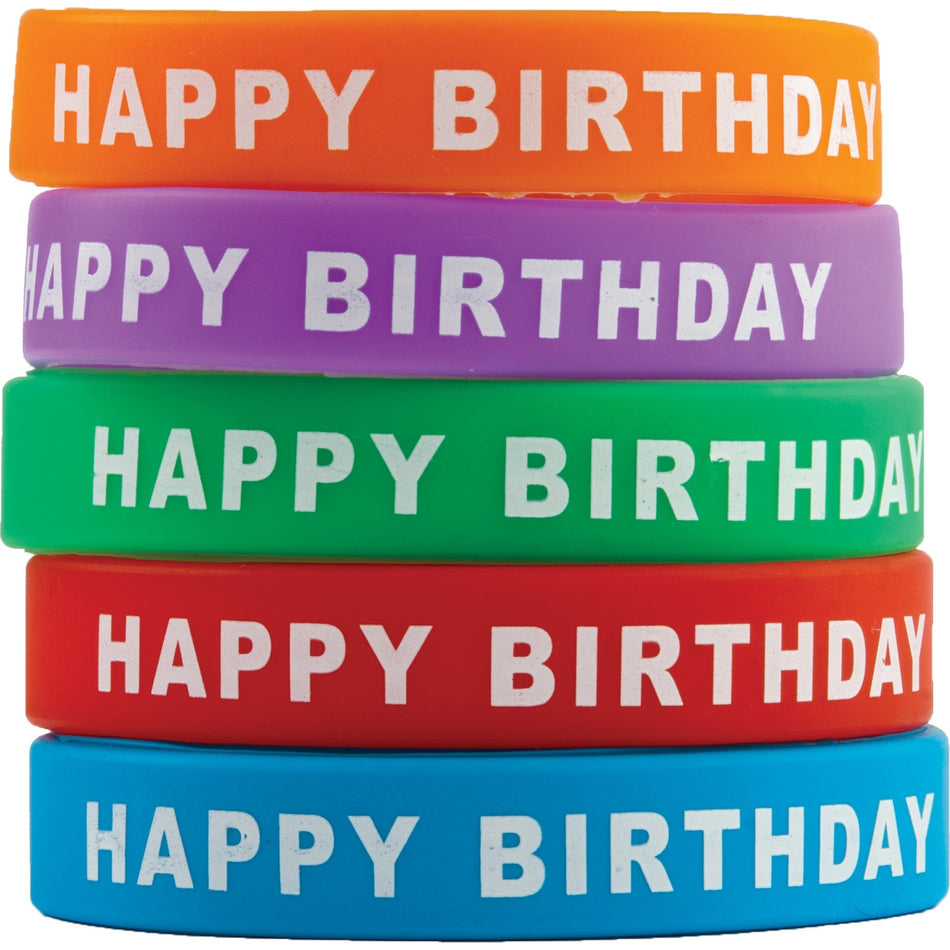 Teacher Created Resources Happy Birthday Wristbands - Multi - Silicone - 10 / Set