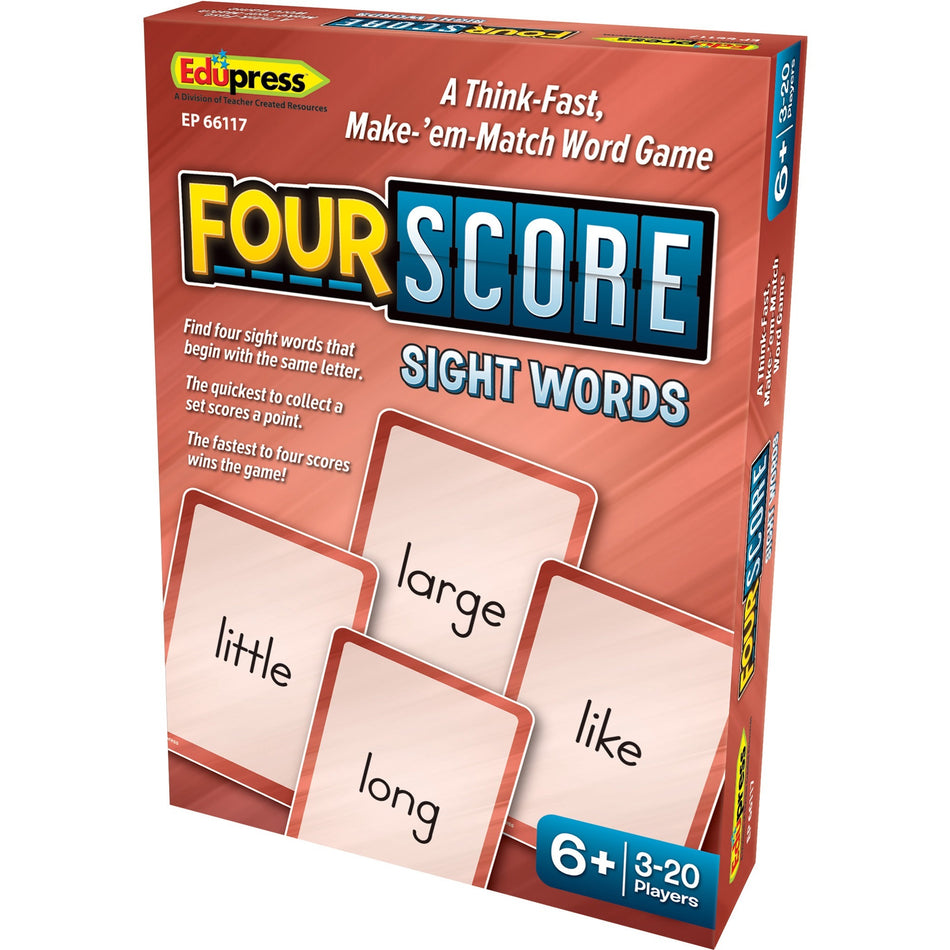 Teacher Created Resources Four Score Sight Words Game - Fun - Matching - 3 to 20 Players - 1 Each