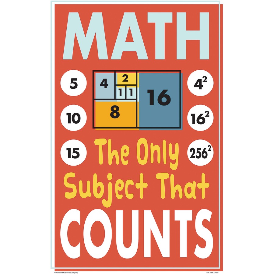 Teacher Created Resources Math Fun Posters - 11" Width x 17" Height - Multi