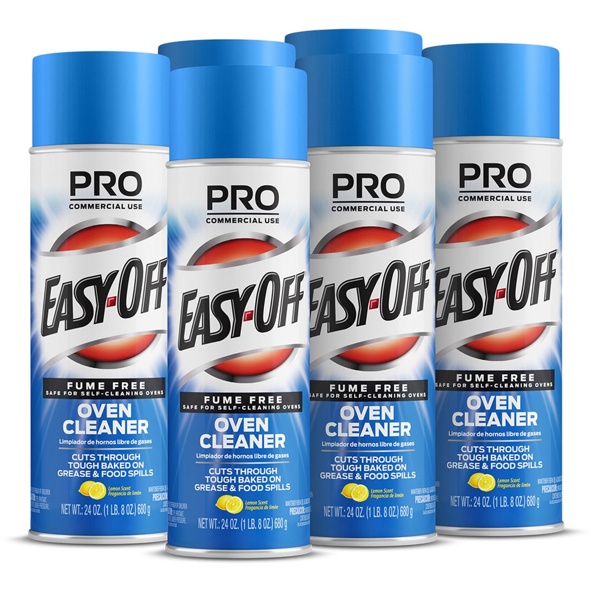Professional Easy-Off Fume Free Over Cleaner - 24 oz (1.50 lb) - Lemon Scent - Fume-free - White - 6 / Carton