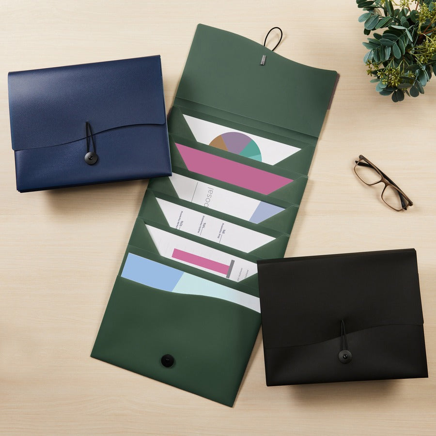 Avery®  Slide & View Letter Organizer Folder - 8 1/2" x 11" - 40 Sheets Capacity - 6 Pocket(s) - Plastic, Poly - Navy - 1 Each