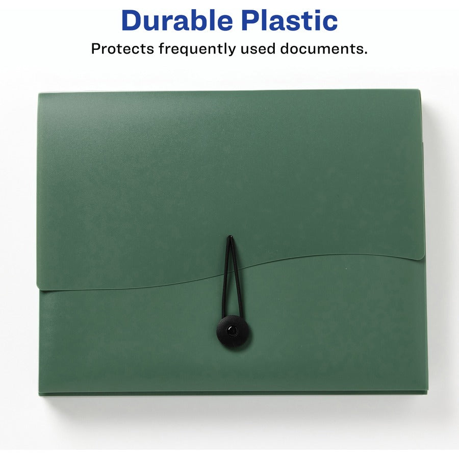 Avery®  Slide & View Letter Organizer Folder - 8 1/2" x 11" - 40 Sheets Capacity - 6 Pocket(s) - Plastic, Poly, Polypropylene - Sage - 1 Each