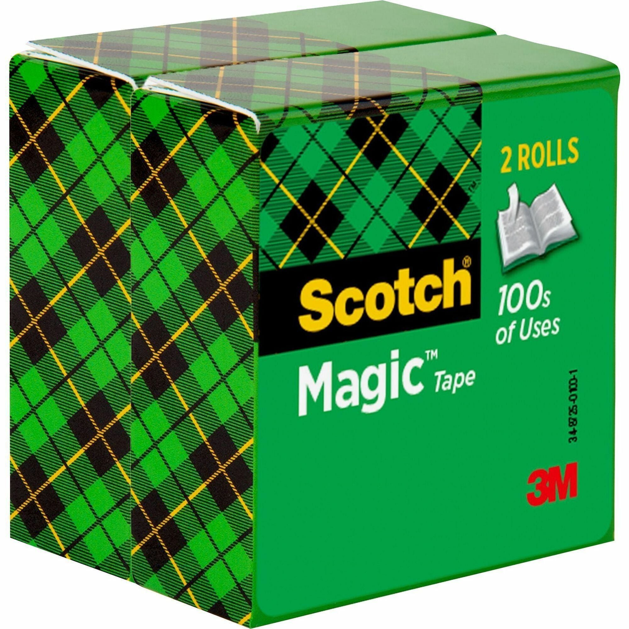 Scotch Magic Tape - 72 yd Length x 0.75" Width - 3" Core - Clear - Split Resistant, Tear Resistant - For Paper, Mending, Document - 2/Pack - 6 / Bundle