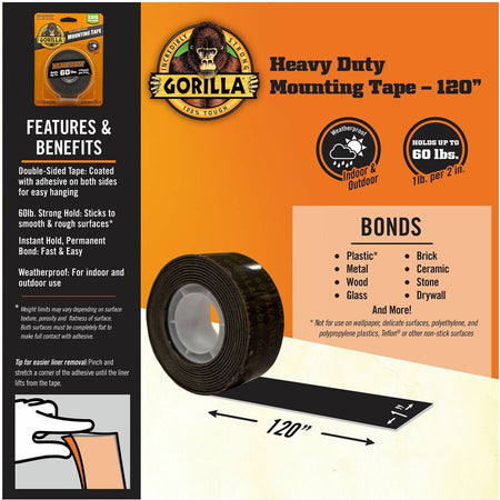 Gorilla Heavy Duty Mounting Tape - Alternate-Image3