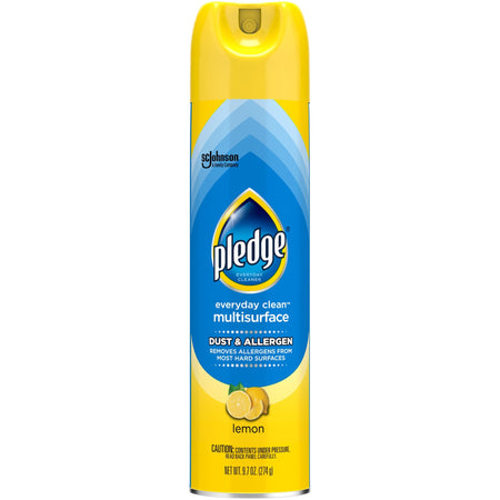 Pledge Everyday Clean Dust & Allergen Multisurface Cleaner - Lemon Scent - Blue - 6 / Carton