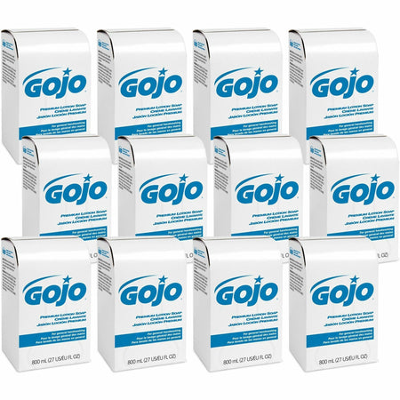Gojo® Premium Lotion Soap - Waterfall Scent - 27.05 fl oz - Kill Germs, Bacteria Remover, Dirt Remover - Hand, Skin - Moisturizing - Bio-based, Dye-free - 12 / Carton