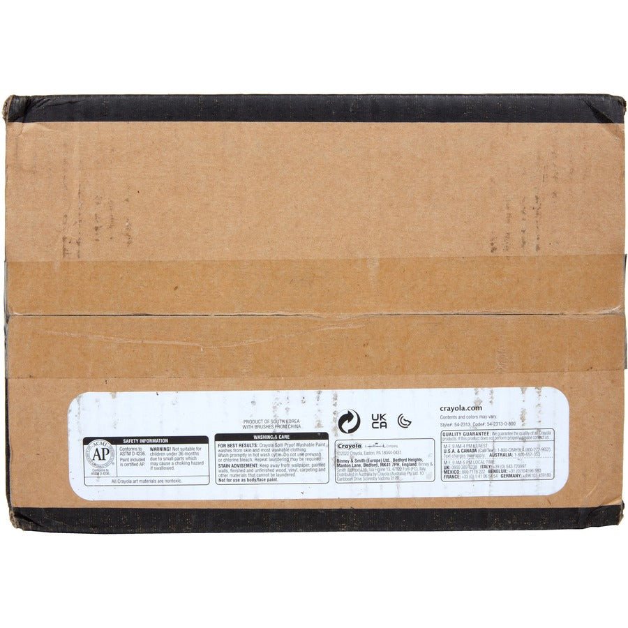 Crayola Spill Proof Washable Paint Set - Art, Craft - Recommended For 3 Year - 25 / Pack