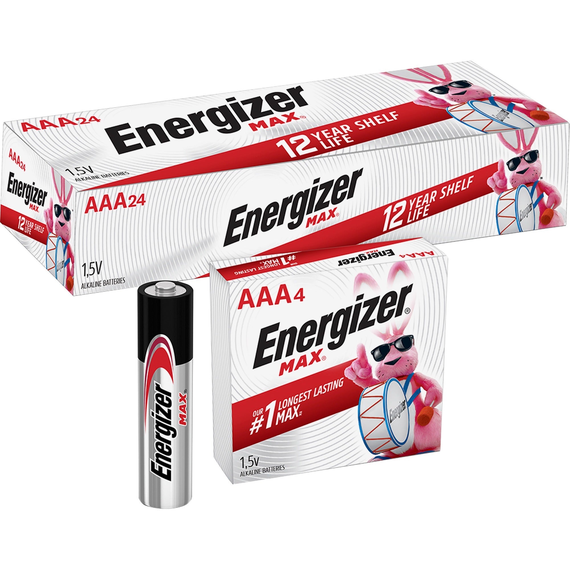 Energizer Max AAA Alkaline Battery 4-Packs - For Digital Camera, Multipurpose, Toy - AAA - 4/Pack - 6 / Box