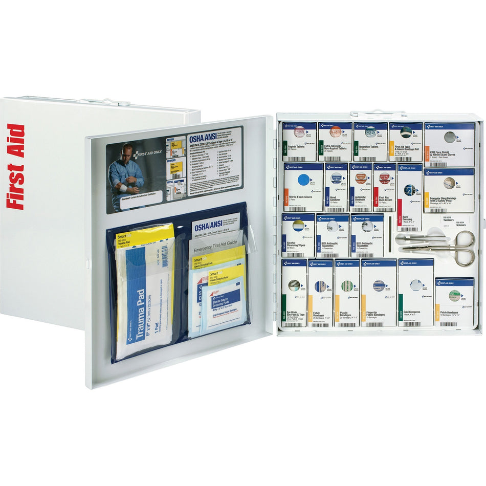 First Aid Only Large SC First Aid Meds Cabinet - 242 x Piece(s) For 50 x Individual(s) - White - 1 Kit