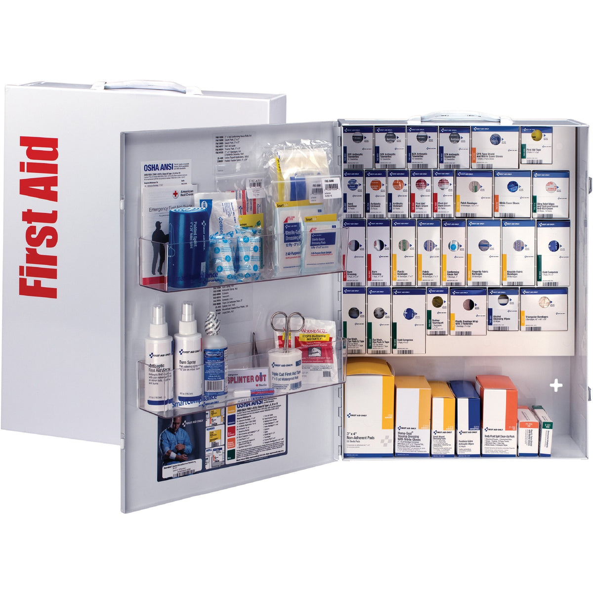 First Aid Only XL SC Business First Aid Cabinet - 666 x Piece(s) For 150 x Individual(s) - 5" Height x 16" Width x 21" Depth - Steel Case - White - 1 Each