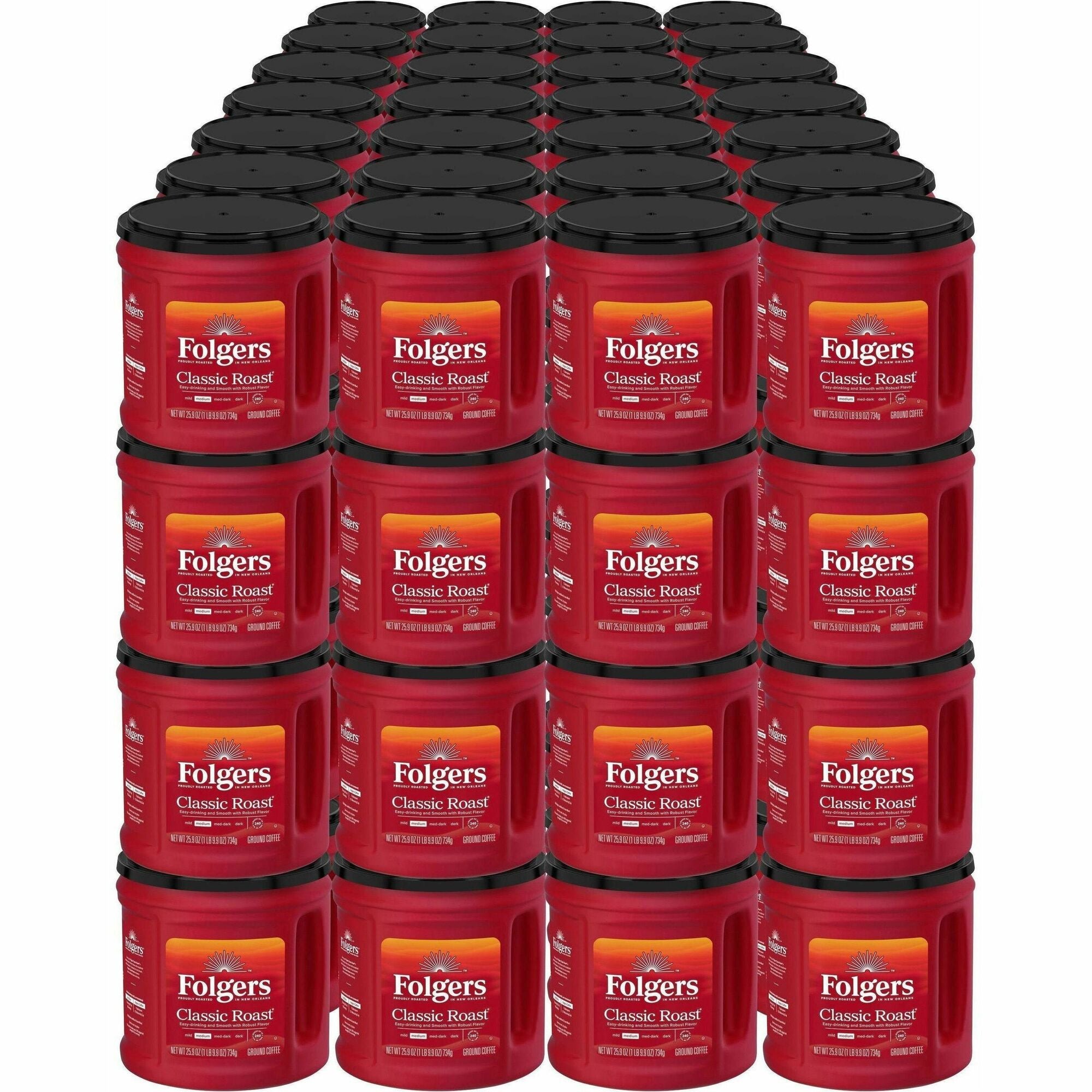 Folgers® Ground Classic Roast Coffee - Medium - 25.9 oz Per Canister - Ground - Rich Aroma - Kosher - 294 / Pallet