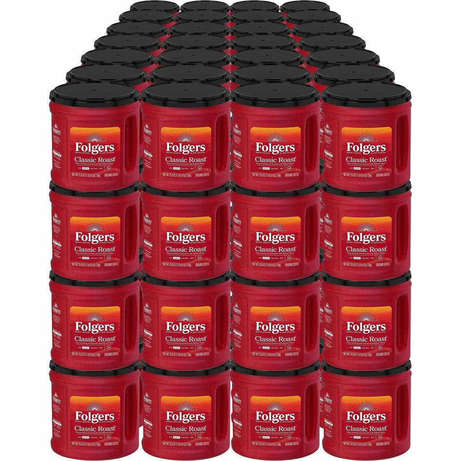 Folgers® Ground Classic Roast Coffee - Medium - 25.9 oz Per Canister - Ground - Rich Aroma - Kosher - 294 / Pallet