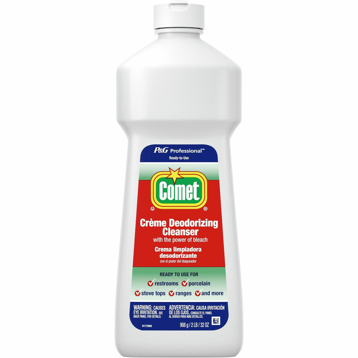 Comet Creme Deodorizing Cleanser - 32 fl oz (1 quart) - Non-scratching - White Bottle - 1 Bottle