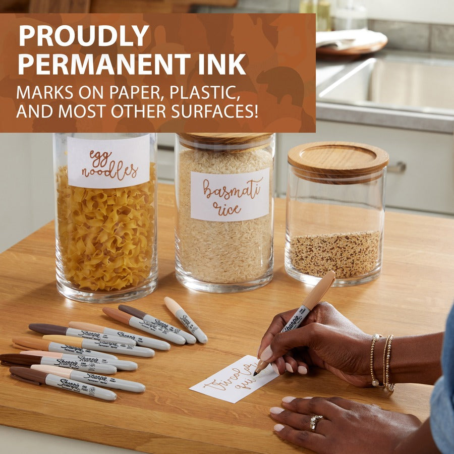 Sharpie Fine Point Permanent Marker - Fine Marker Point - Assorted Ink - 12 / Pack