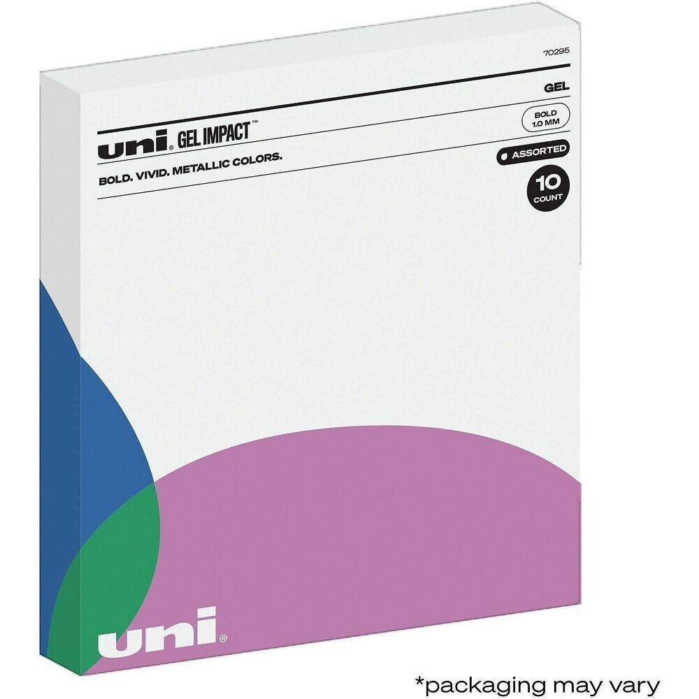 uniball&#8482; Gel Impact Metallic Ink Pen - 1 mm Bold Pen Point - Assorted Ink - Gel-based - 10 / Pack