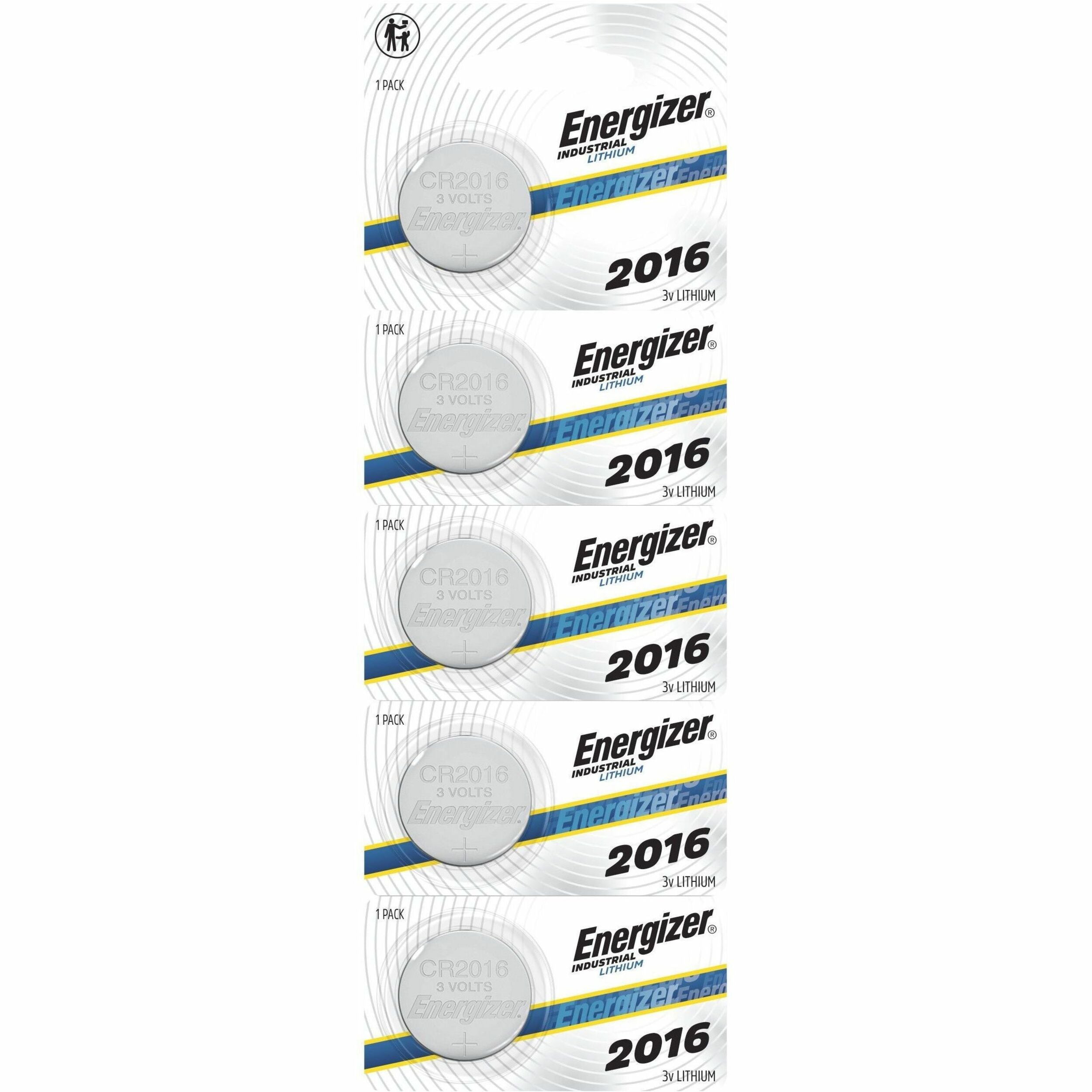 Energizer Industrial Battery - For Digital Thermometer, Glucose Monitor, Laser Pointer, Construction, Facility Maintenance, Medical Center, Office, Classroom, Electronics - Coin Cell - 5 / Pack