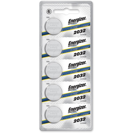Energizer Industrial 2032 Lithium Battery 5-Packs - For Glucose Monitor, Laser Pointer, Digital Thermometer - CR2032 - 254 mAh - 5/Pack - 20 / Box