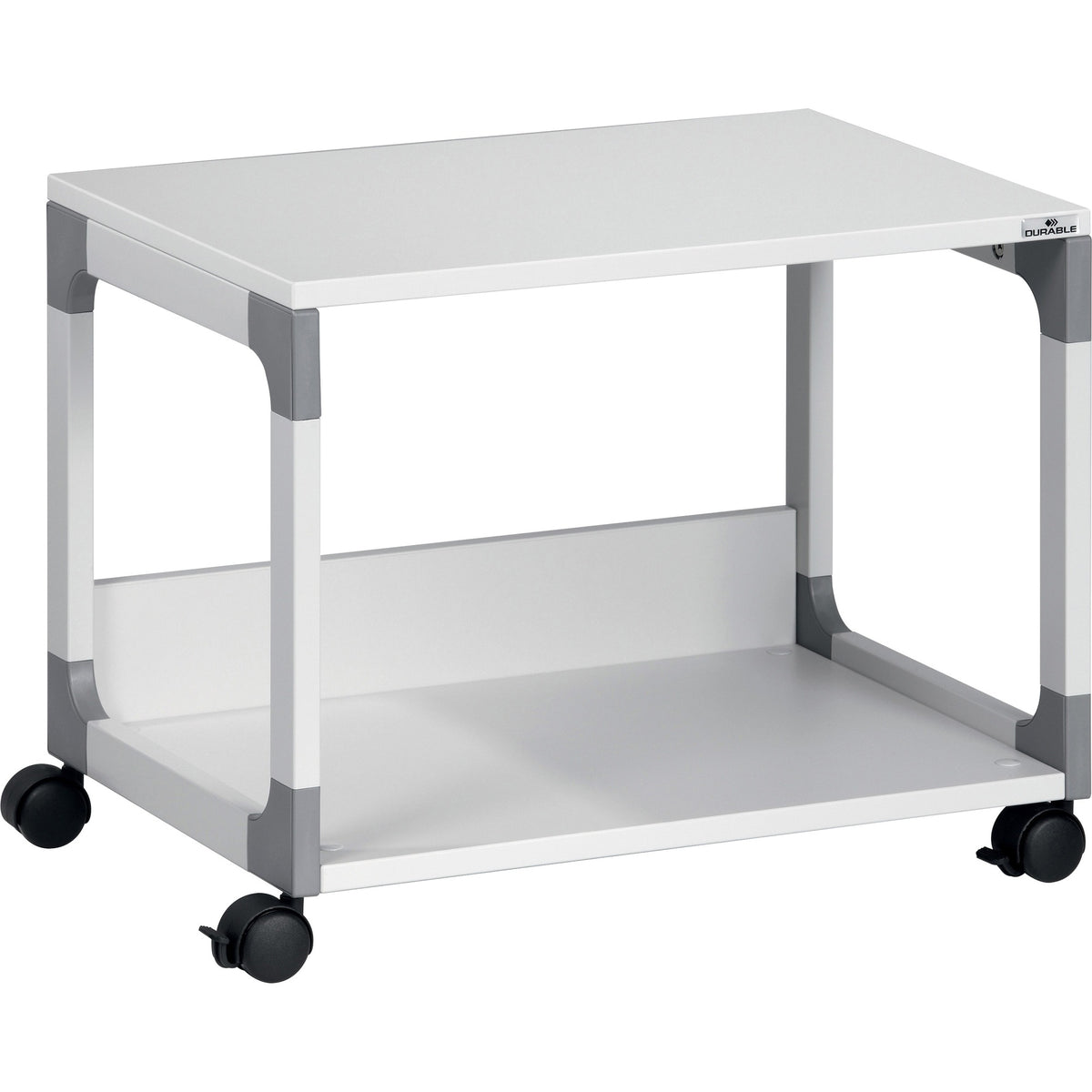 DURABLE System 48 Multifunction Trolley - 2 Shelf - 4 Casters - Plastic, Steel, Melamine Faced Chipboard (MFC) - 23.62" Width x 17.01" Depth x 18.78" Height - Metal Frame - Gray - 1 Each