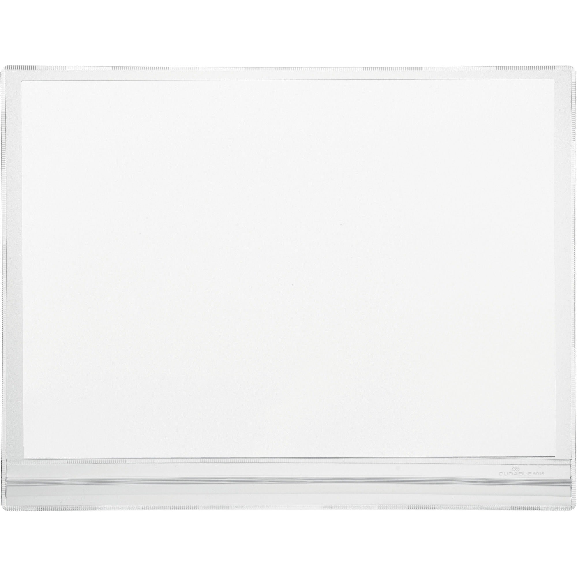 DURABLE Water-Resistant Document Pockets - 8.50" Holding Width x 11" Holding Height - Water Resistant, Self-adhesive - Transparent - 5 / Pack