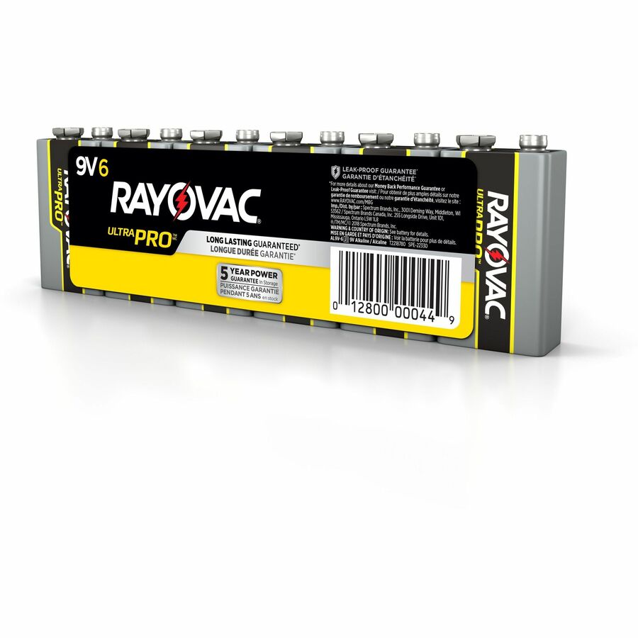 Rayovac Ultra Pro Battery - For Flashlight, Wireless Enabled Device - 9V - 6 / Pack