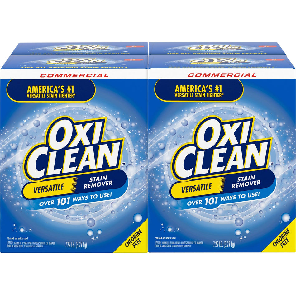 OxiClean Stain Remover Powder - 115.52 oz (7.22 lb) - Chlorine-free, Color Safe - Blue - 4 / Carton